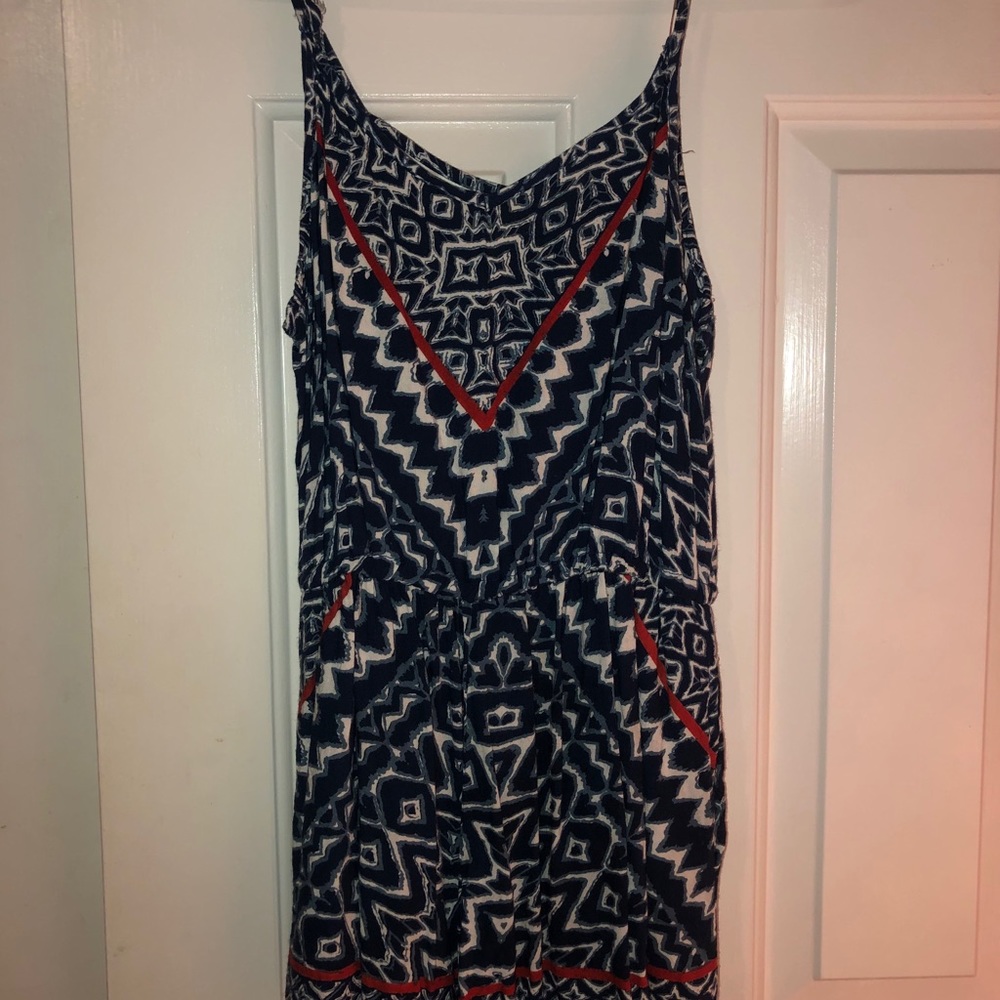 Blue pattern romper